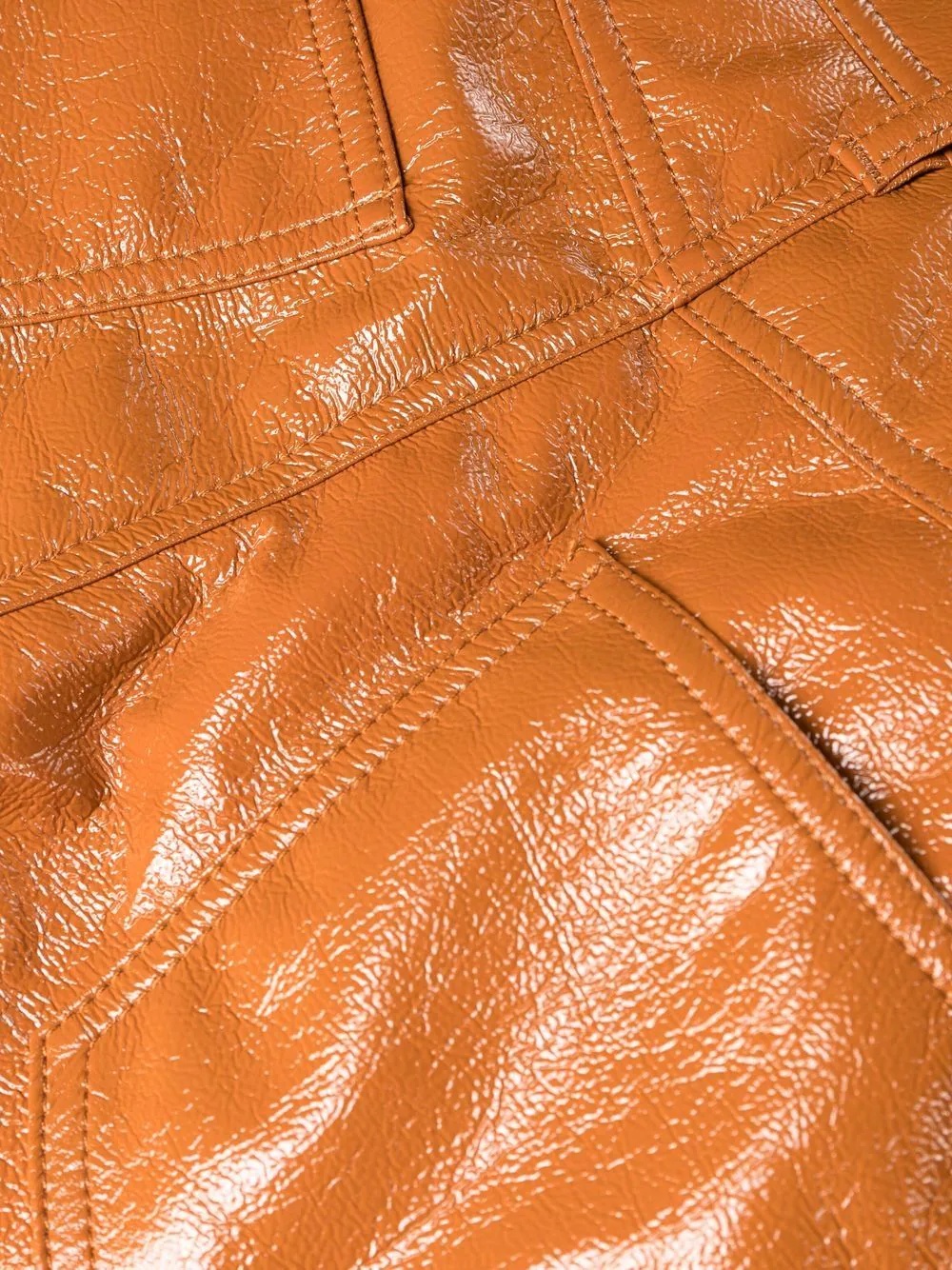 patent straight-leg trousers - 7