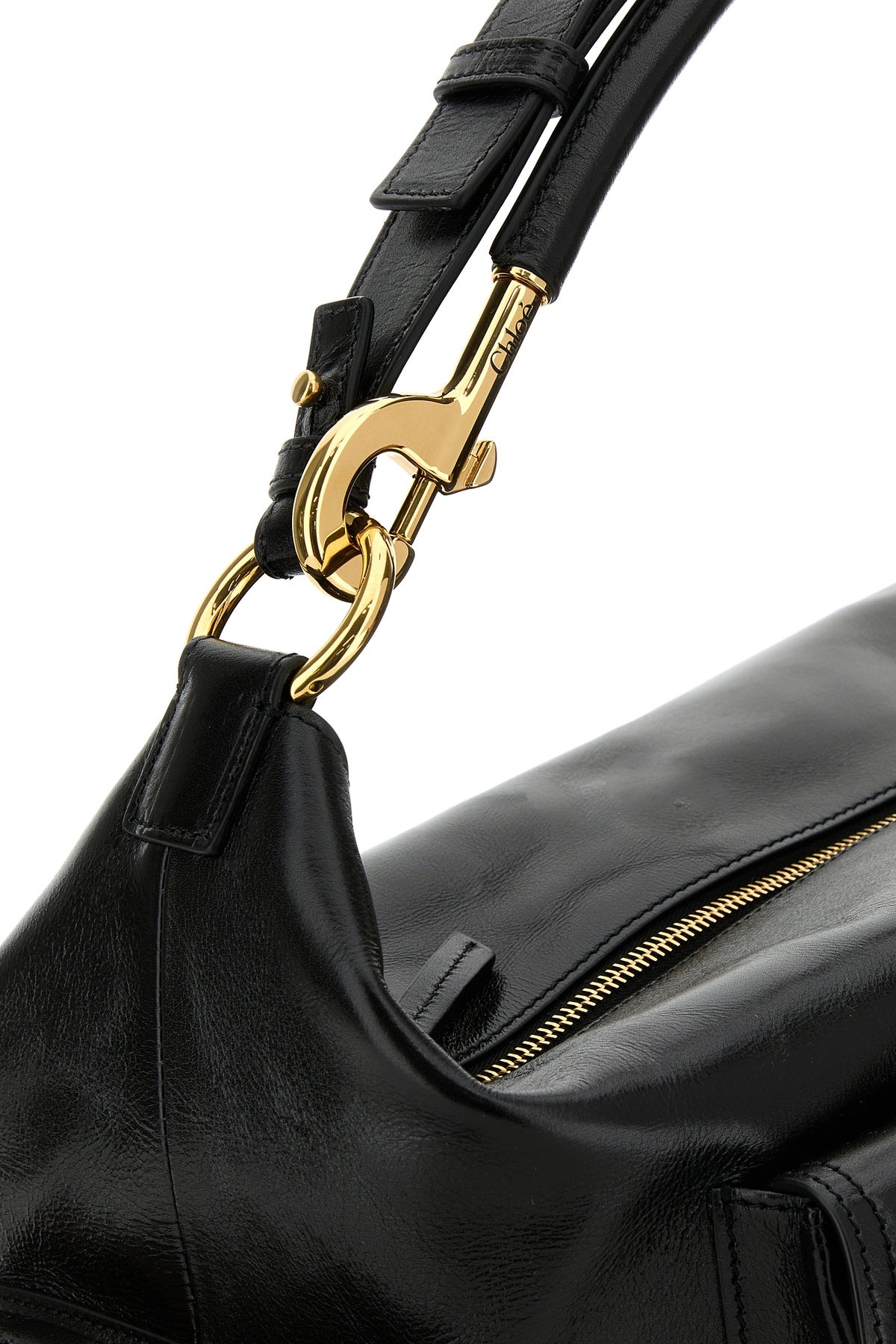 Black leather large shopping bag - 4