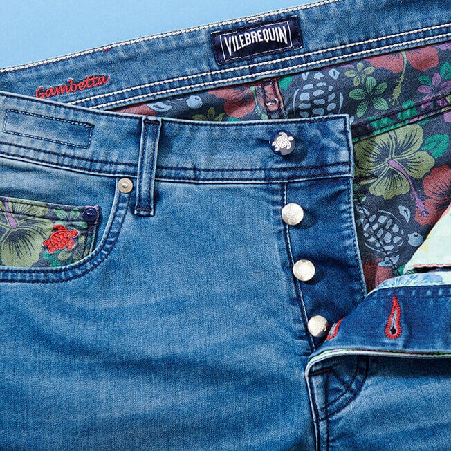 Men Jeans Tropical Turtles - 8