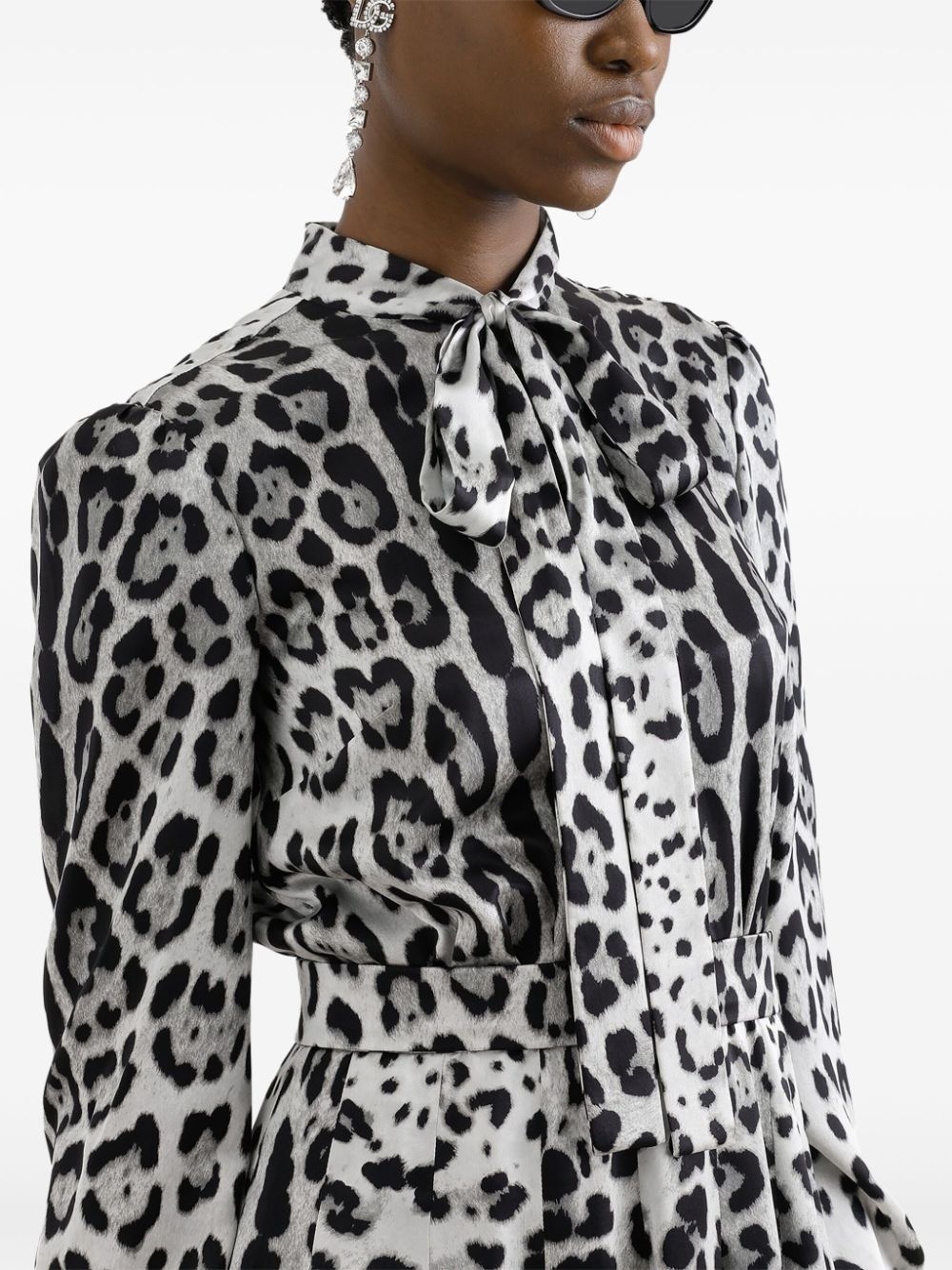 animal-print midi dress - 5
