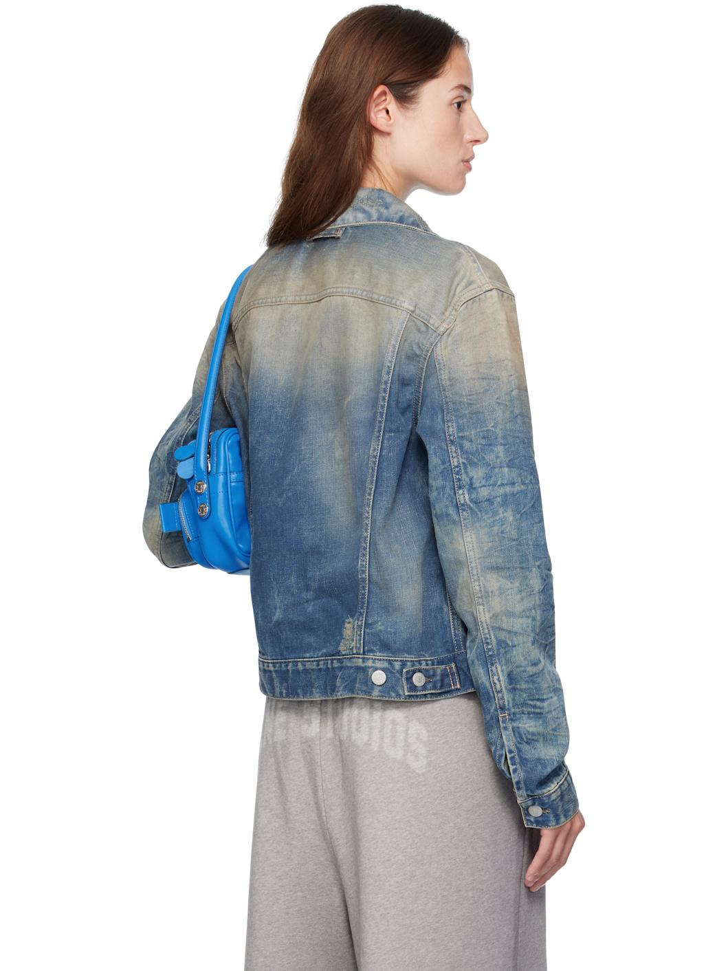Blue Distressed Denim Jacket - 3