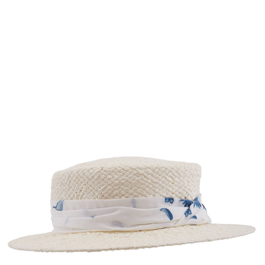 Maison Michel Ladies Beige Kiki Straw Boater Hat - 5