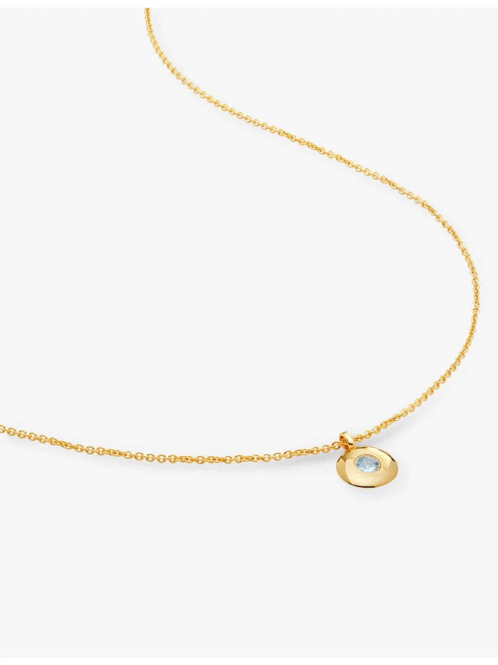 March birthstone 18ct gold-vermeil and aquamarine necklace - 1