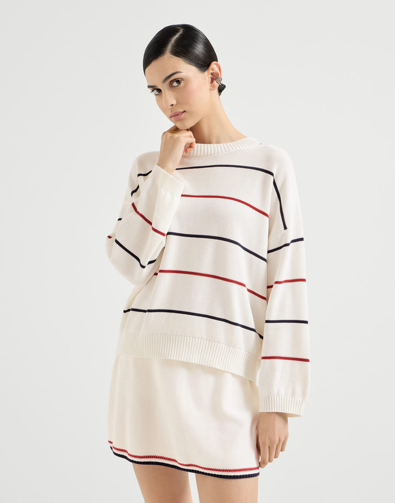 Cotton textured stripe sweater 2