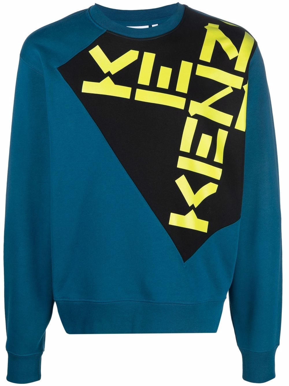 logo-print colour-block sweatshirt - 1