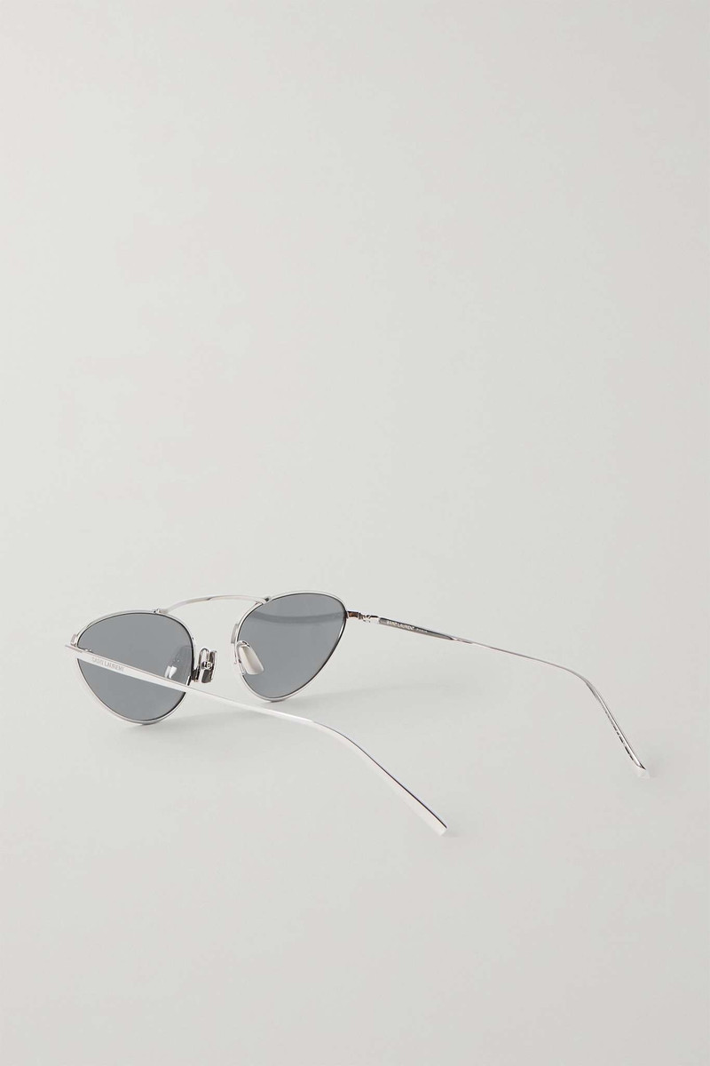 Cat-eye silver-tone sunglasses 3