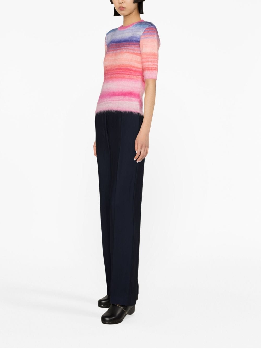 brushed-effect wool-blend top - 3
