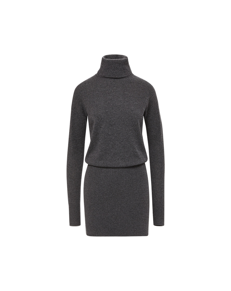 CASSIDY MERINO WOOL TURTLENECK MINI DRESS - 1