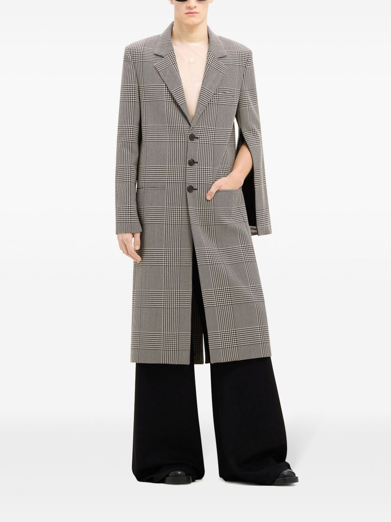 courrèges prince of wales-pattern single-breasted coat outlook