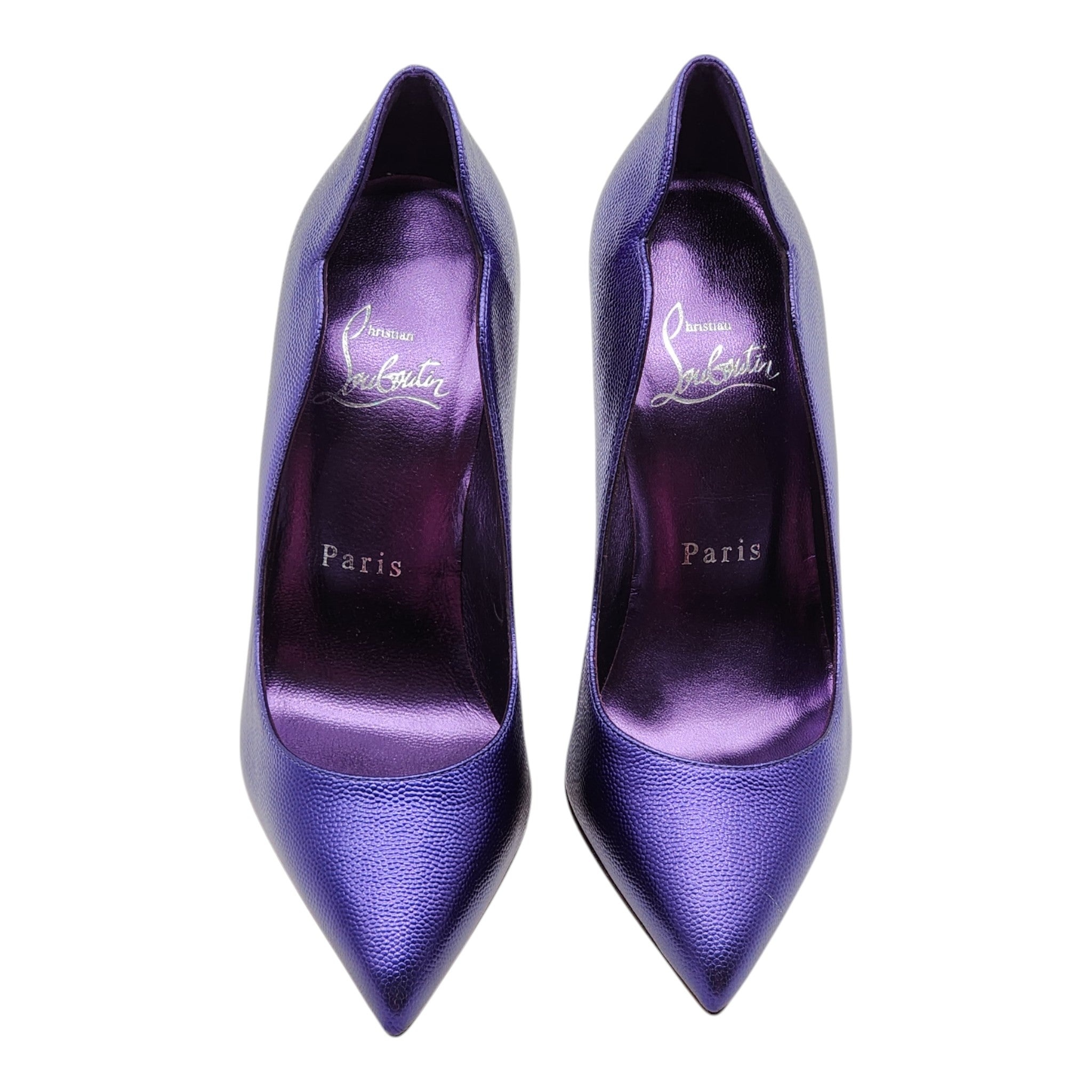 Christian Louboutin Hot Chick Pumps 100mm - Leather - Purple 34 - 3
