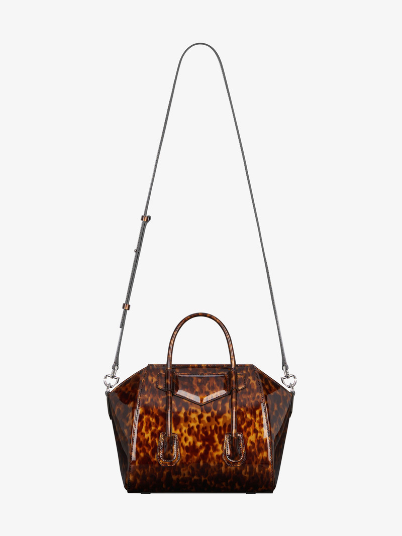 MINI ANTIGONA LOCK BAG IN TORTOISESHELL LEATHER 4