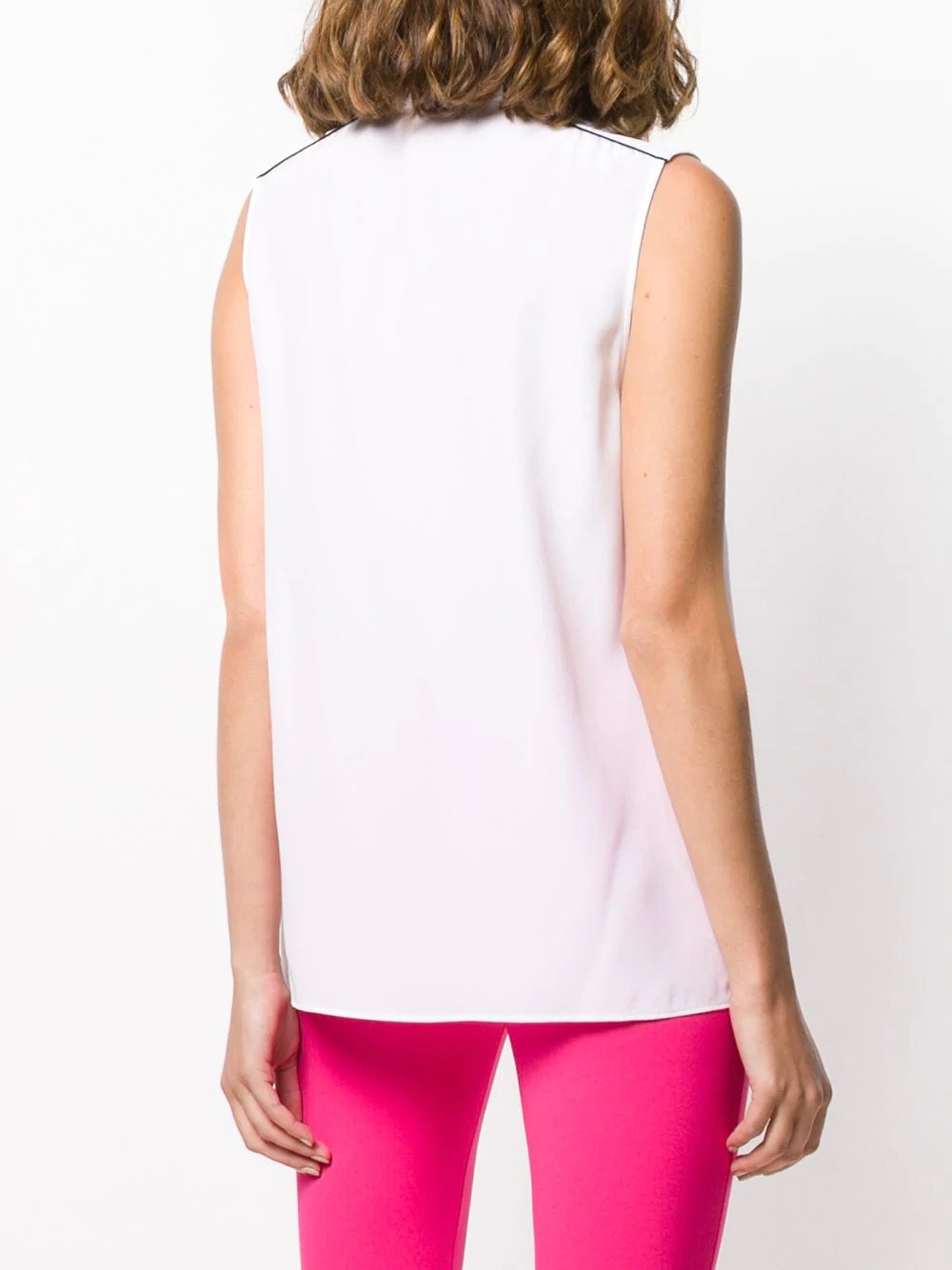 tie-neck sleeveless blouse - 4