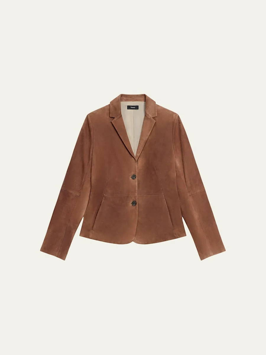 Shaped Suede Blazer - 1