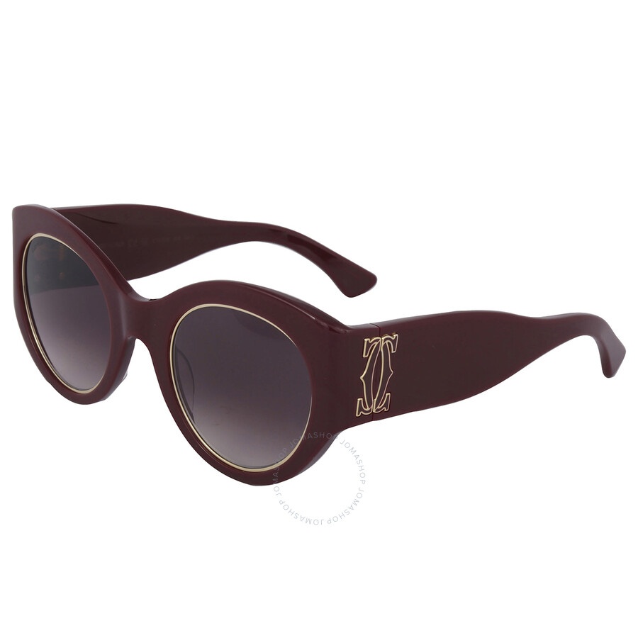 Cartier Burgundy Gradient Cat Eye Ladies Sunglasses CT0305S 003 51 - 5