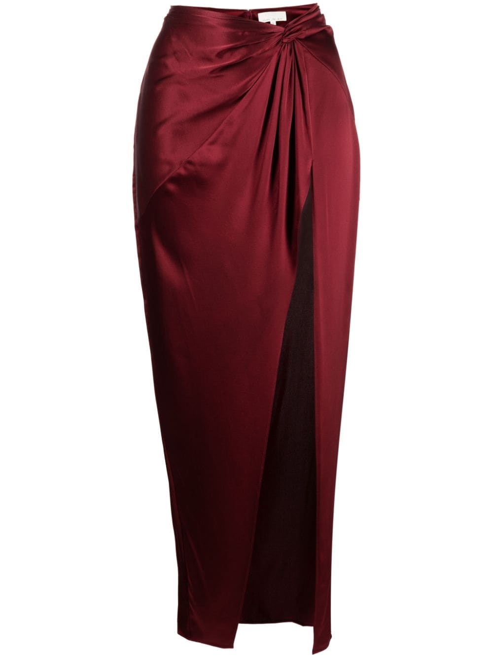 twist-detail silk skirt - 1