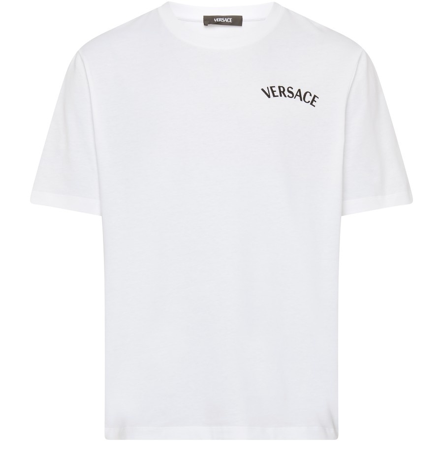 Versace embroidery jersey T-shirt with stamp print - 1