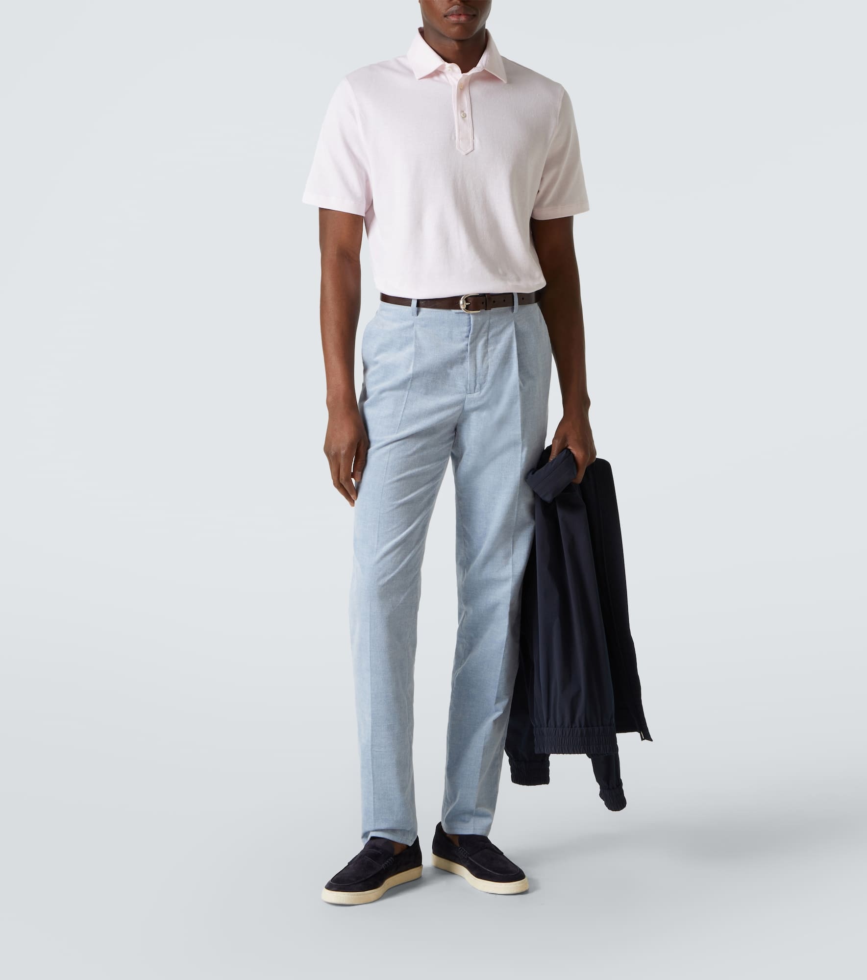Cotton and linen piqué polo shirt - 2