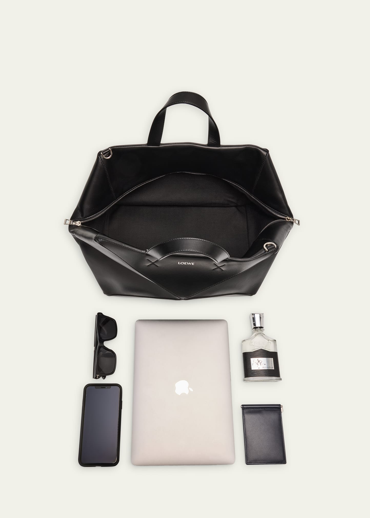 Men's Puzzle Fold Leather Duffle Bag - 7
