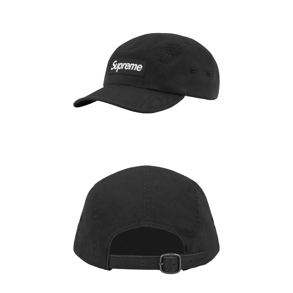 Supreme Washed Chino Twill Camp Cap 'Black White' SUP-FW22-108 - 1