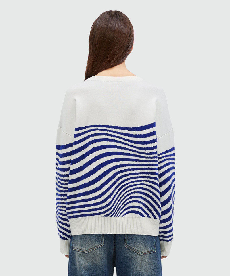 Wave patterned cotton sweater 3