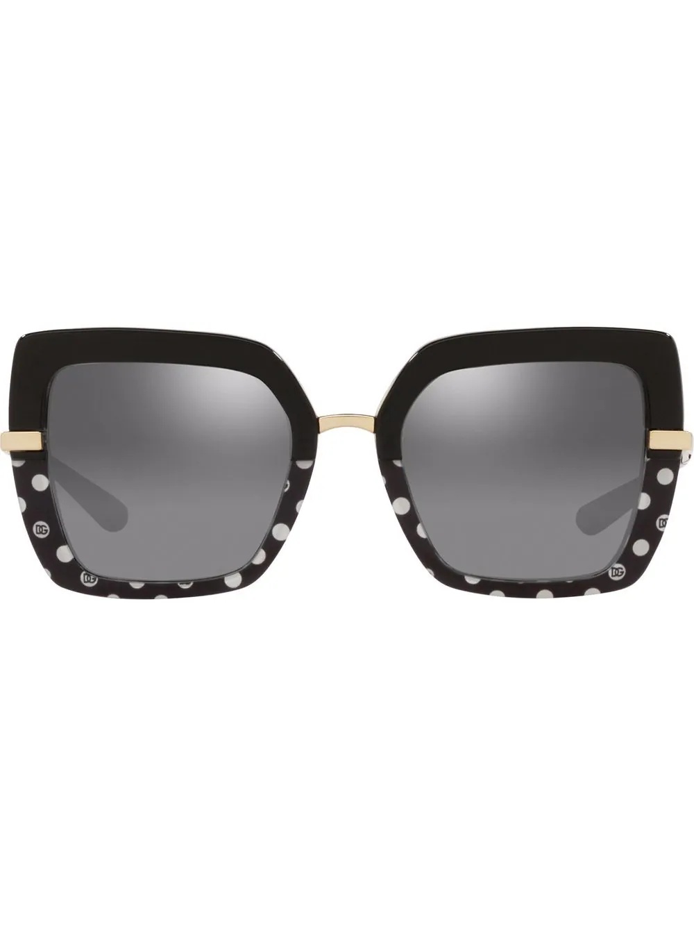 square-frame studded sunglasses - 1