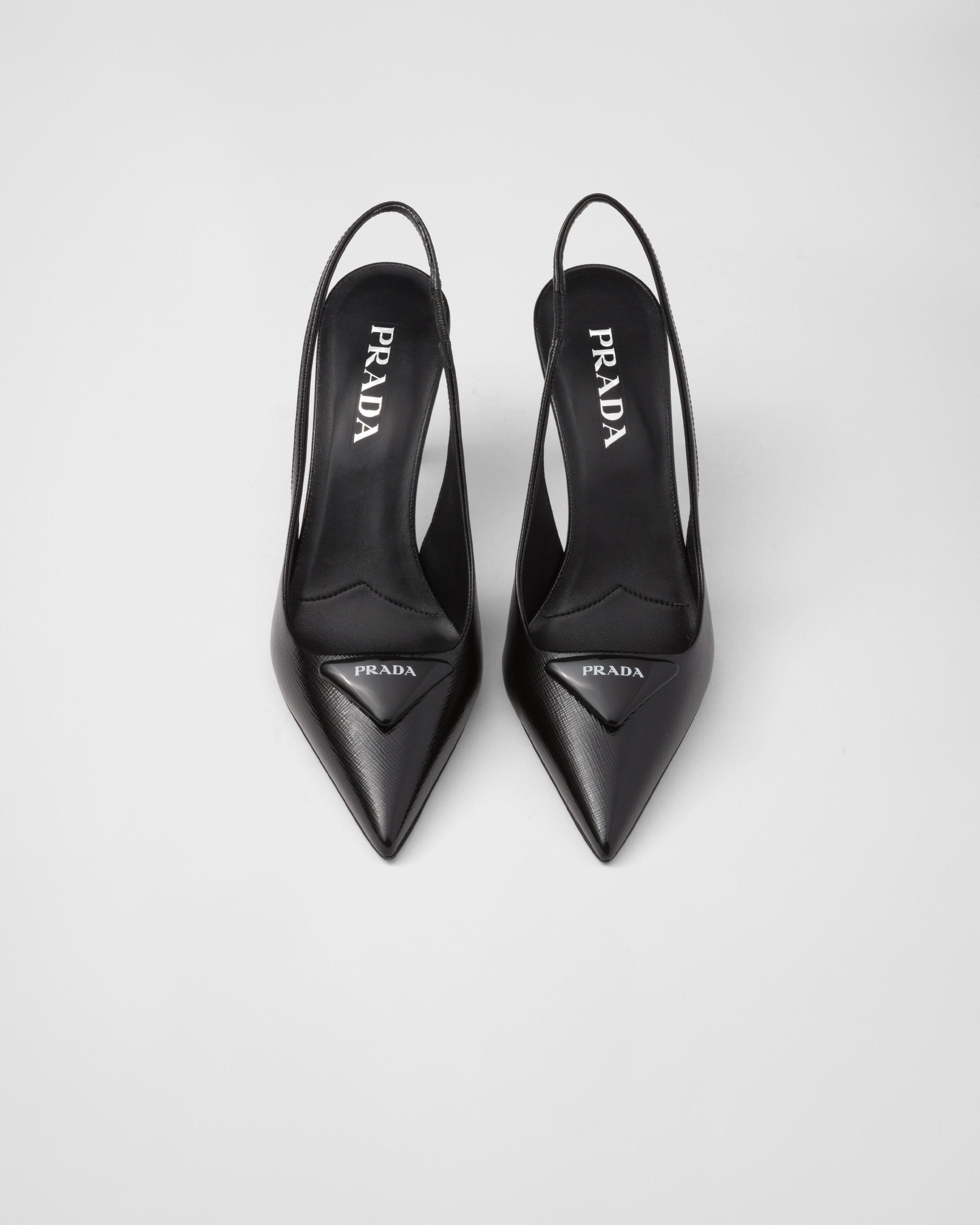 Saffiano patent leather slingback pumps - 3