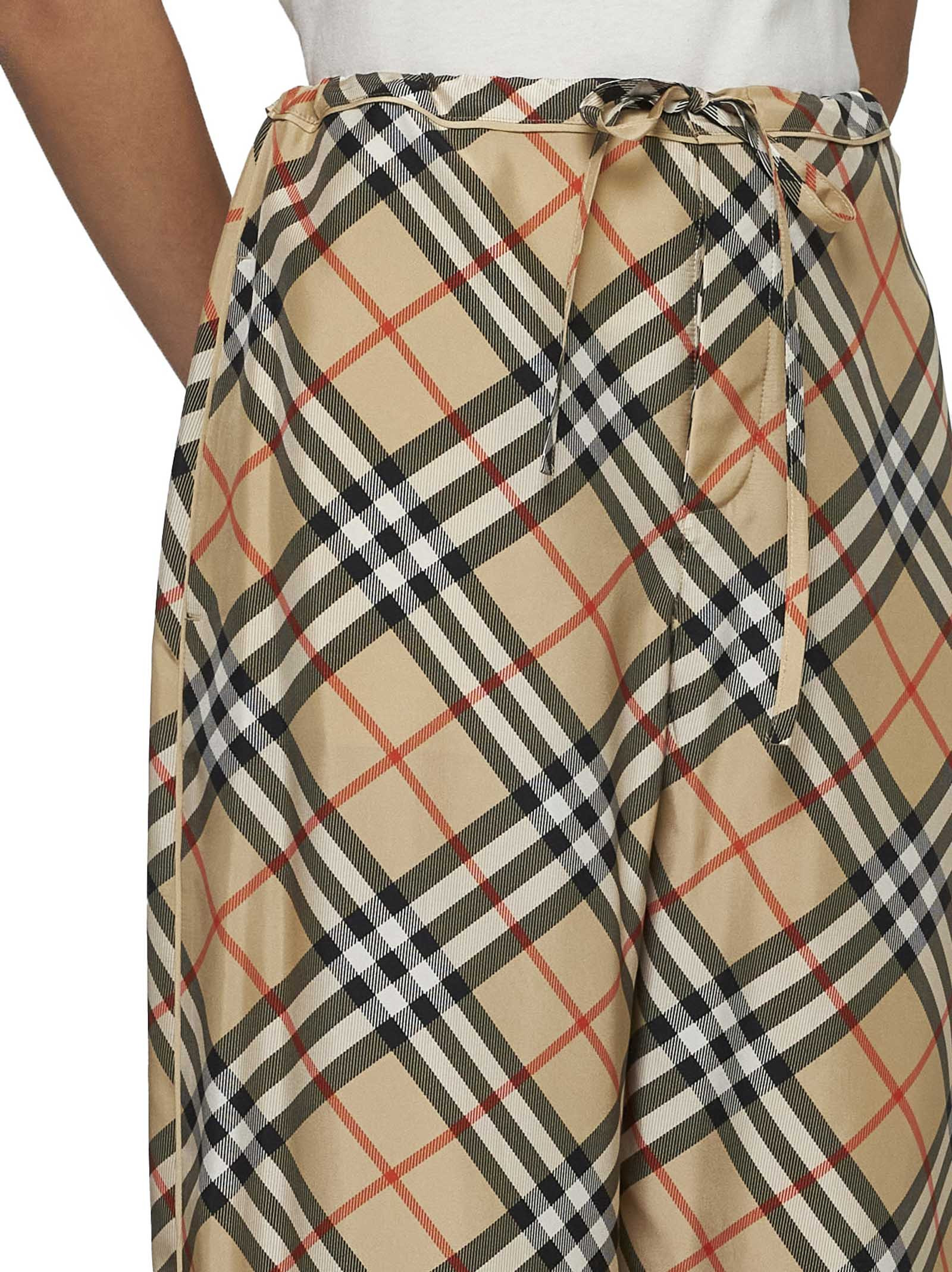 Check print silk trousers - 5