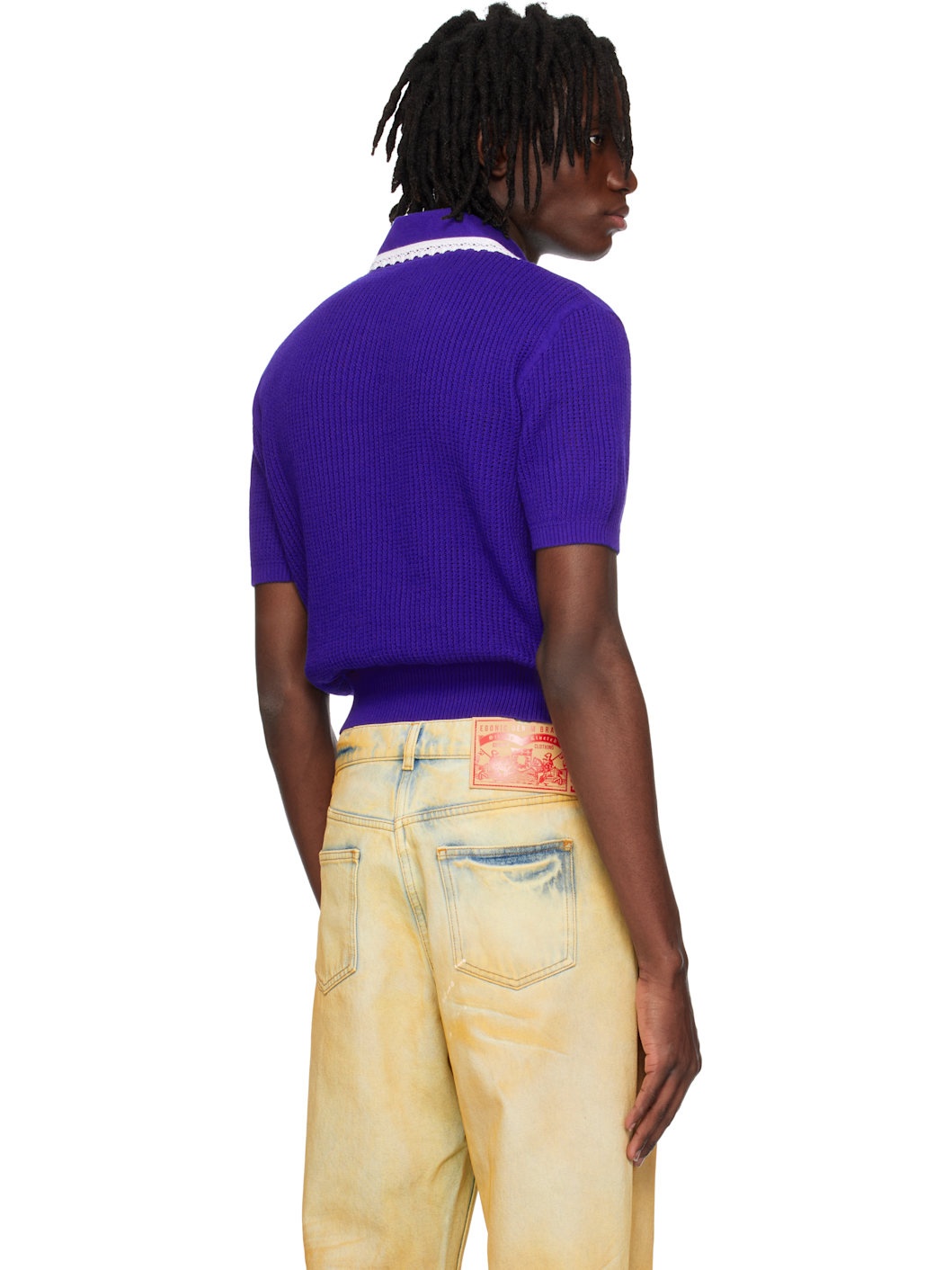 Blue Knit Polo - 3
