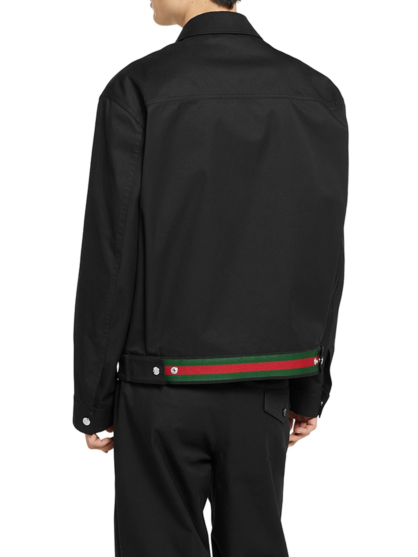 COTTON TWILL JACKET WITH WEB DETAIL - 4