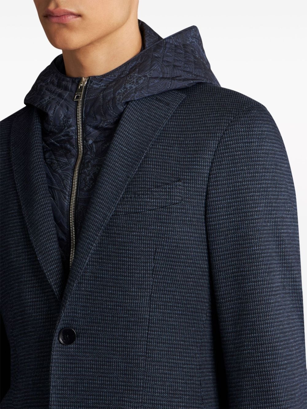 layered houndstooth blazer - 3