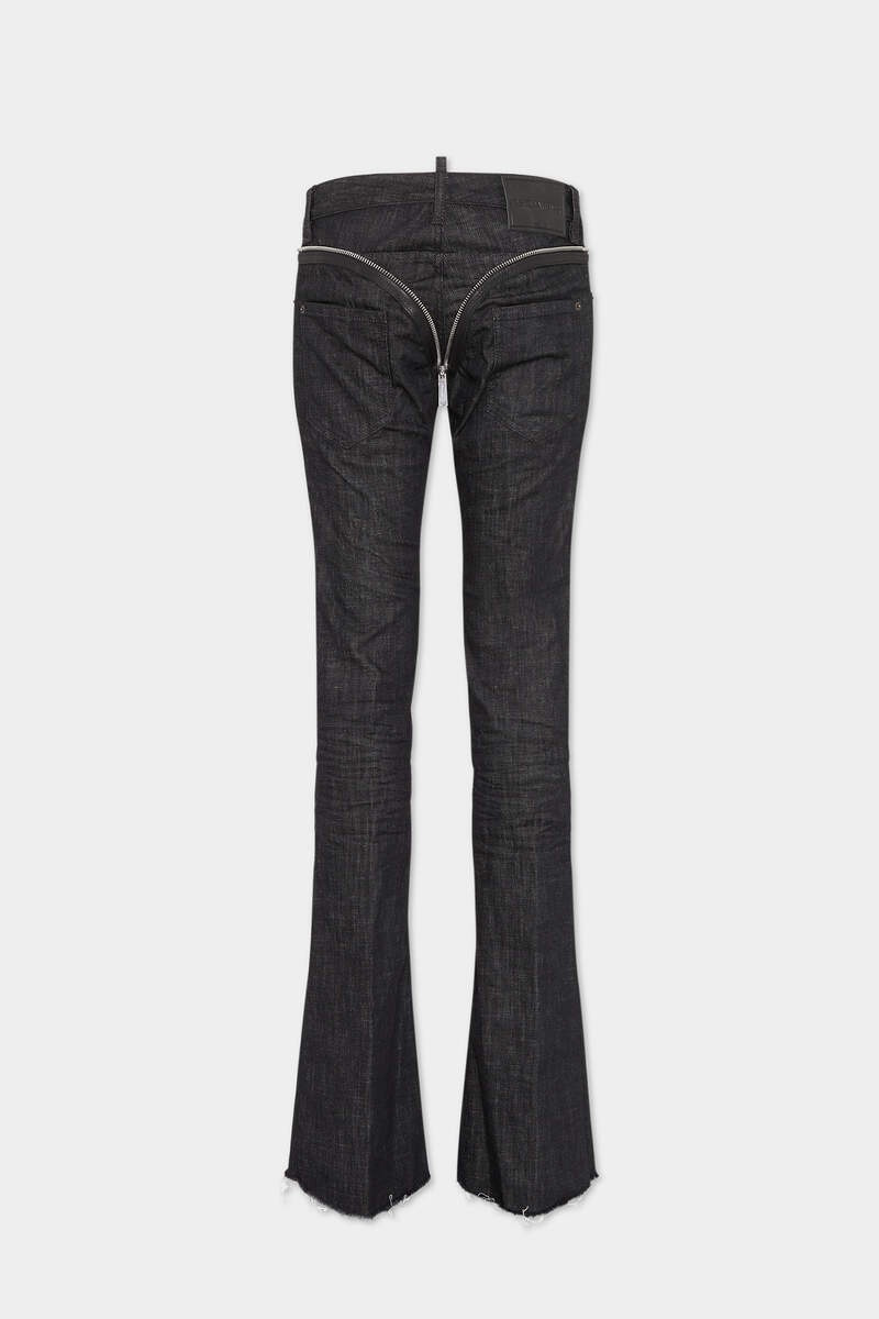 DSQUARED2 BLACK RINSE WASH SHARPEI FLARED BOOTCUT JEANS outlook