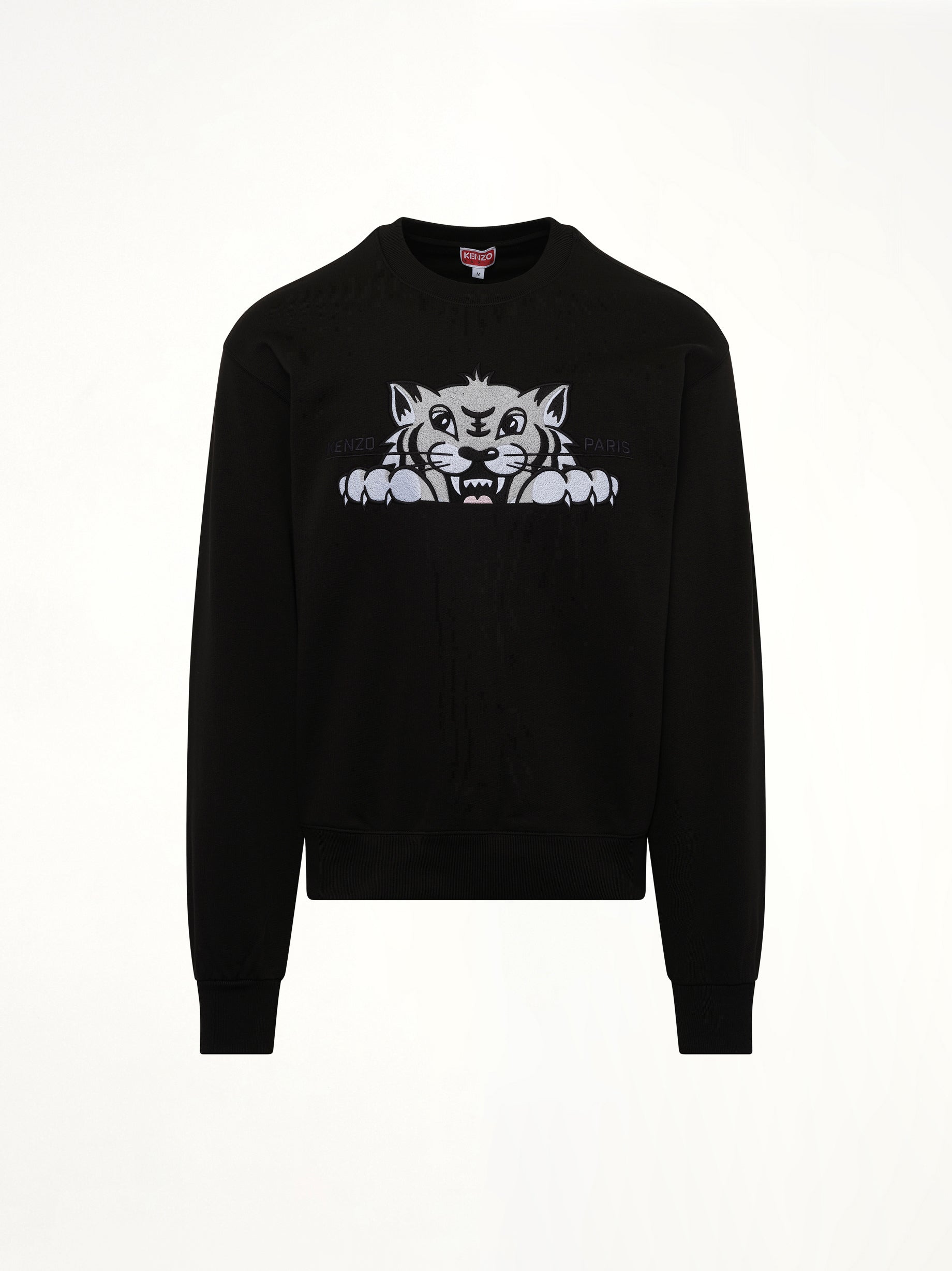 Kenzo Happy Tiger Embroidered Classic Sweatshirt in Black - 2