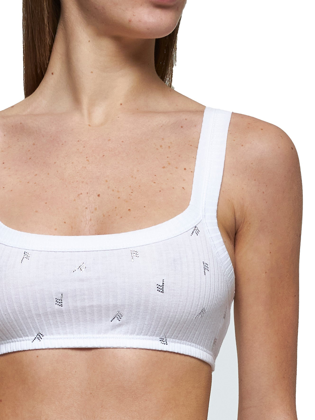 The Attico Women White Jersey Hotfix Top - 5