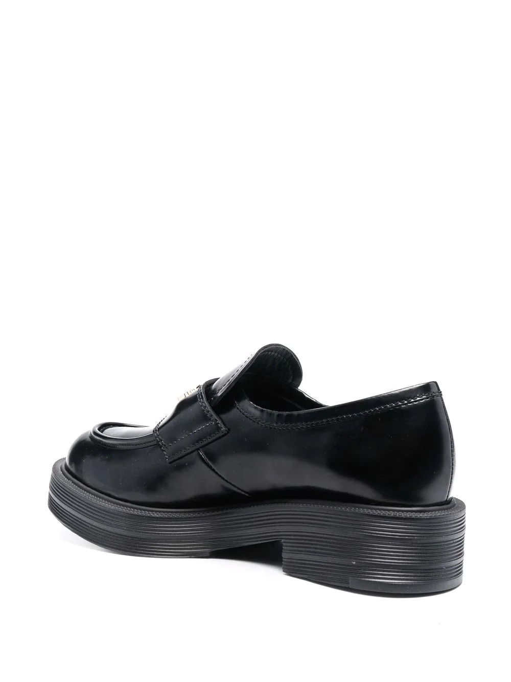 logo-plaque chunky loafers - 3