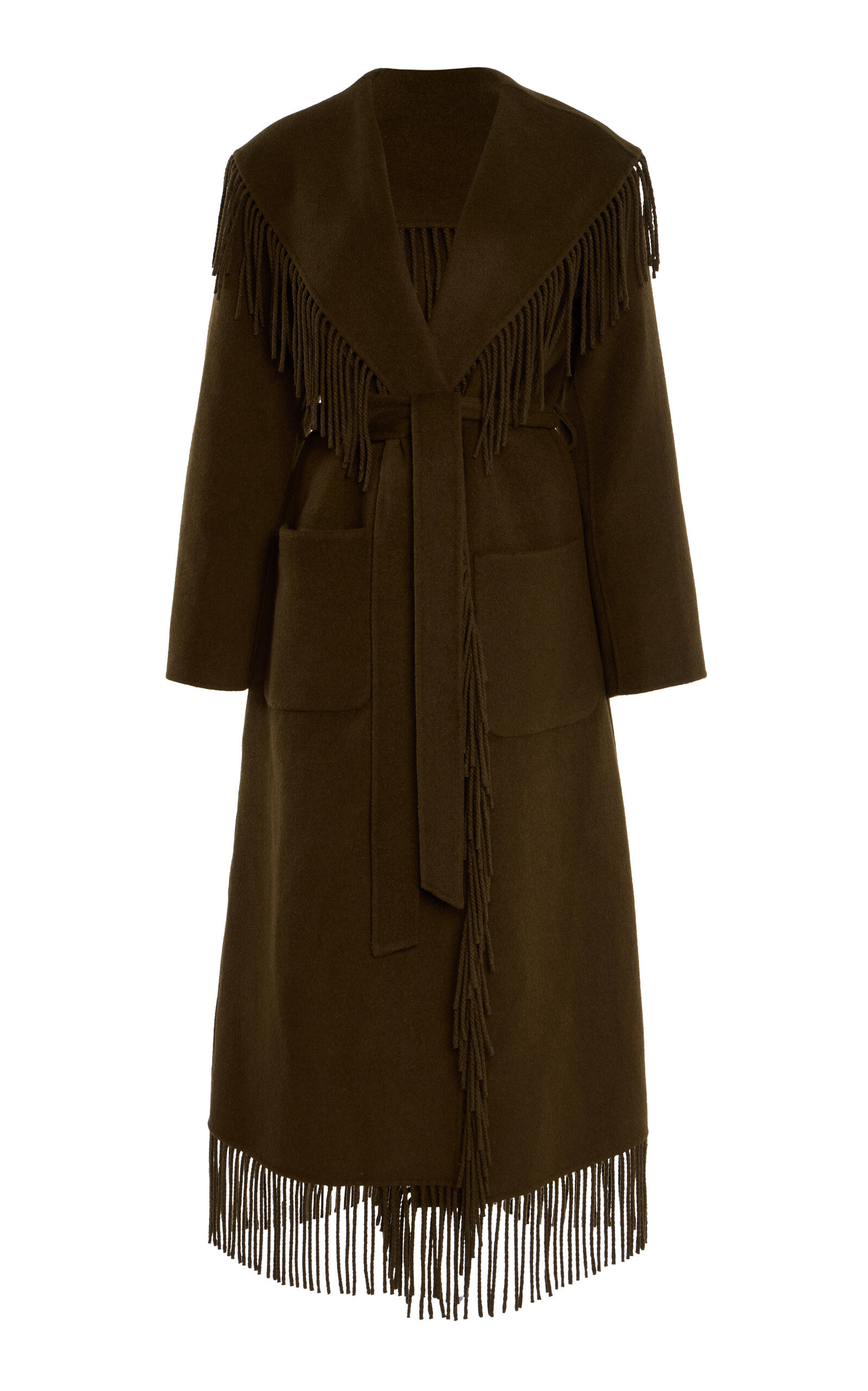 Carrie Fringe Robe Coat brown - 1