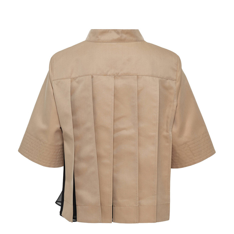 sacai Cotton Gabardine X Knit Pullover outlook