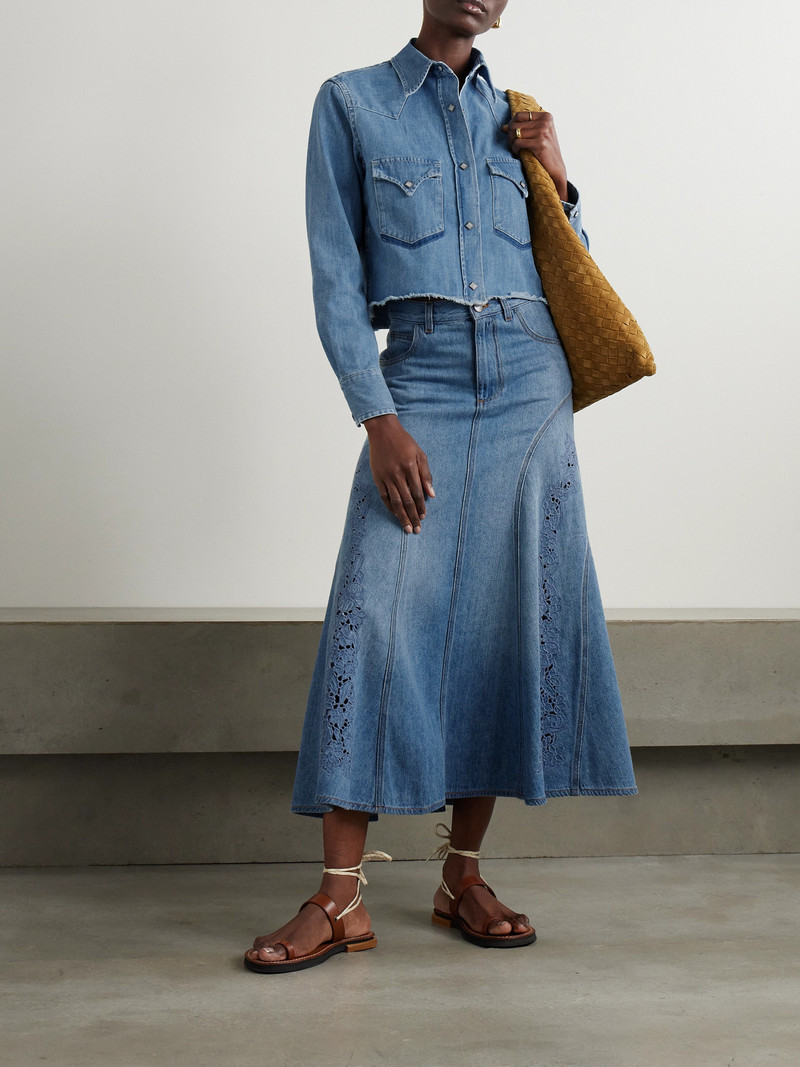 FORTELA Caracas Frayed Cropped Denim Shirt outlook