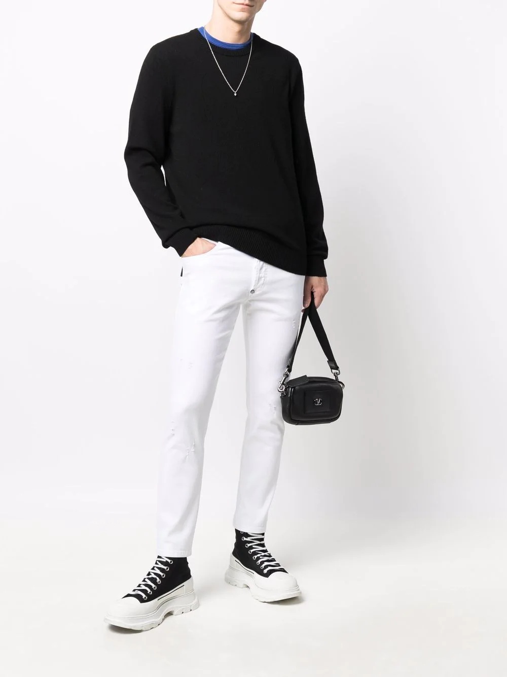 round neck knitted jumper - 2