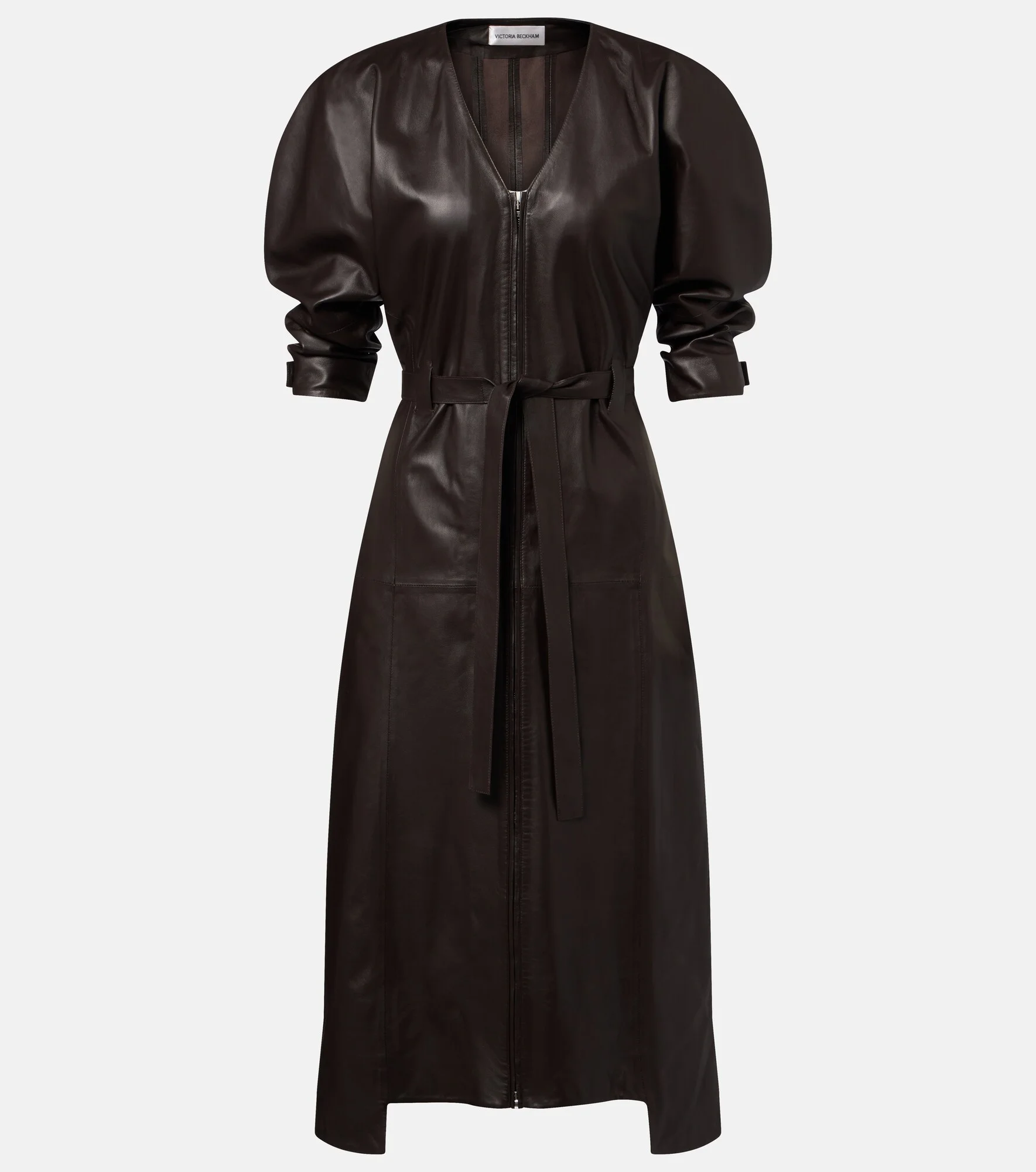 Leather midi dress - 1