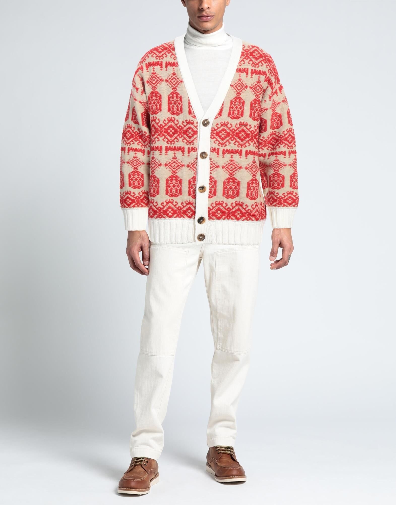 Beige Men's Cardigan - 2