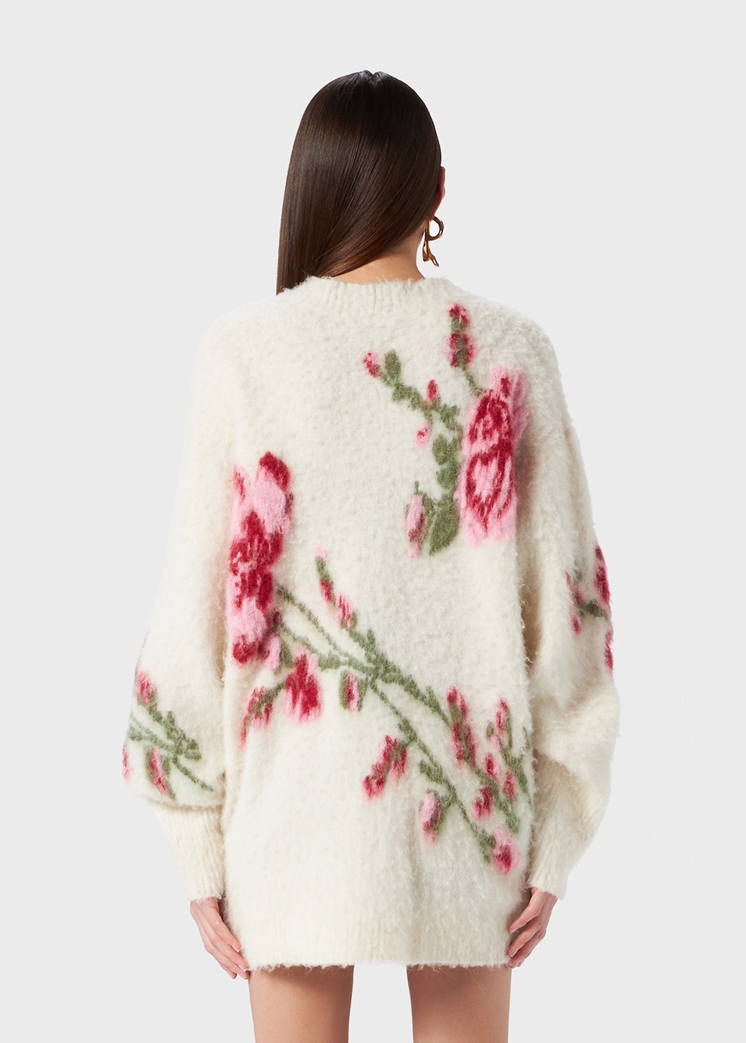 CARDIGAN WITH JACQUARD ROSES - 4