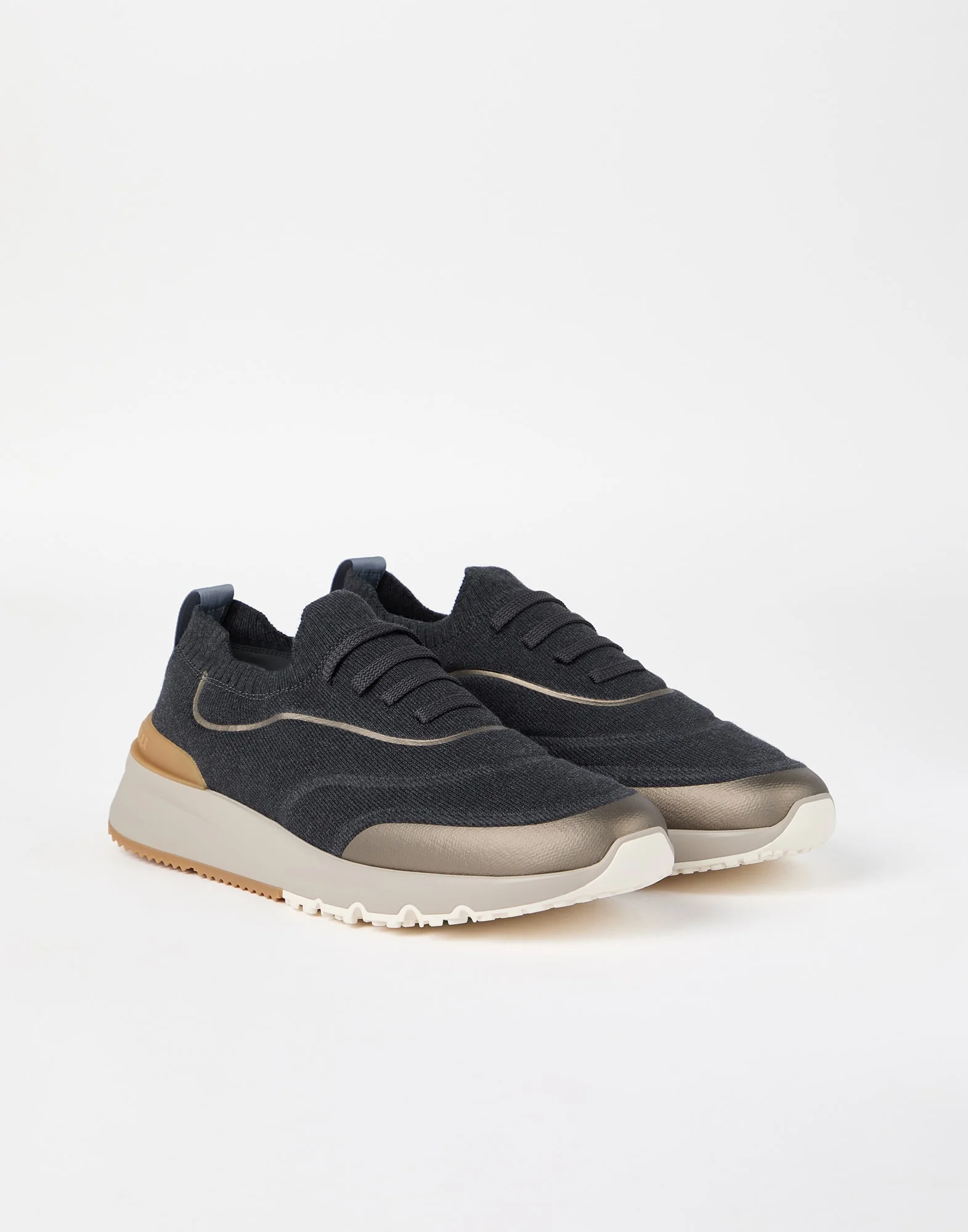 Techno cotton knit runners with heat-bonded details - 1