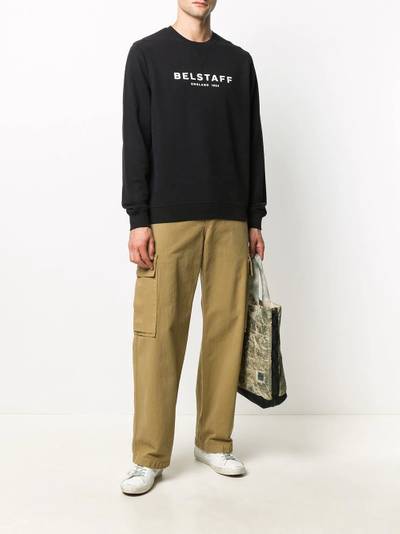 Belstaff crew neck logo sweatshirt outlook