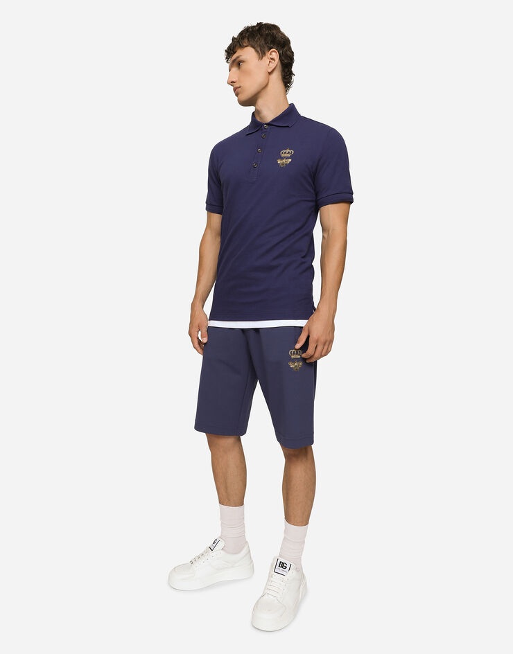 Jersey jogging shorts with embroidery - 5