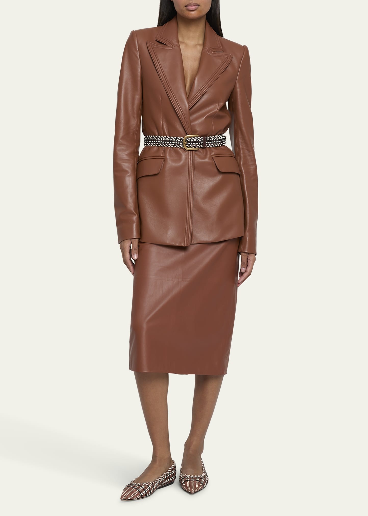Manuela Long Leather Skirt - 2