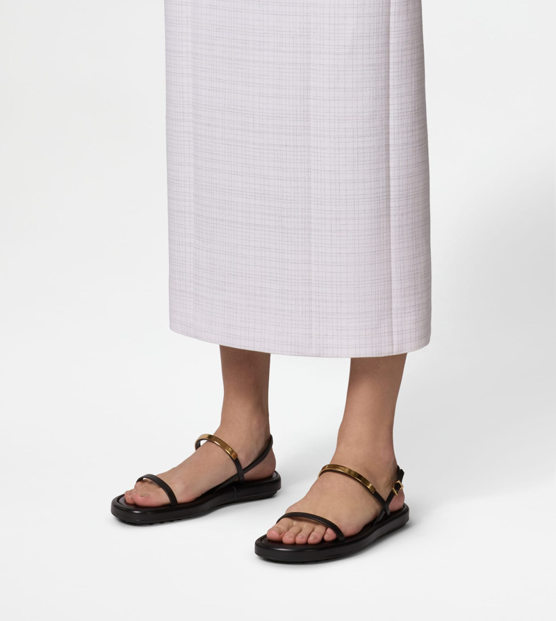 Tod's SANDALS IN LEATHER - BLACK outlook