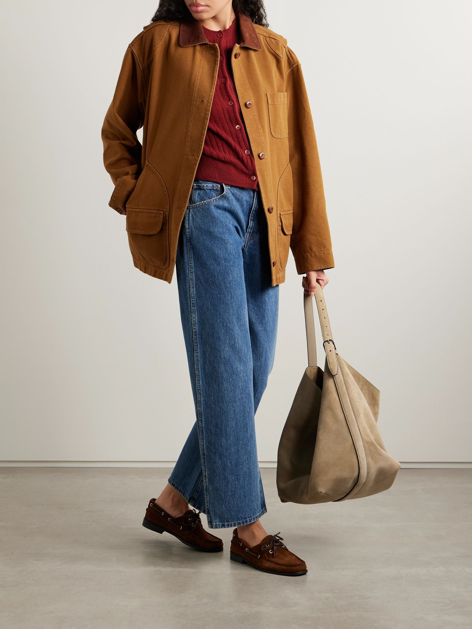 Pascual corduroy-trimmed cotton-canvas jacket Light brown - 2