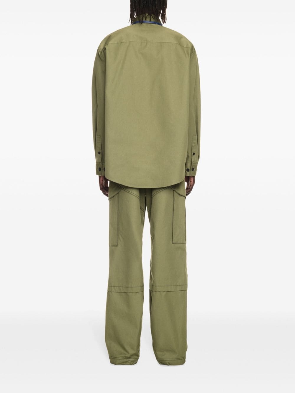 embroidered cargo straight trousers - 4