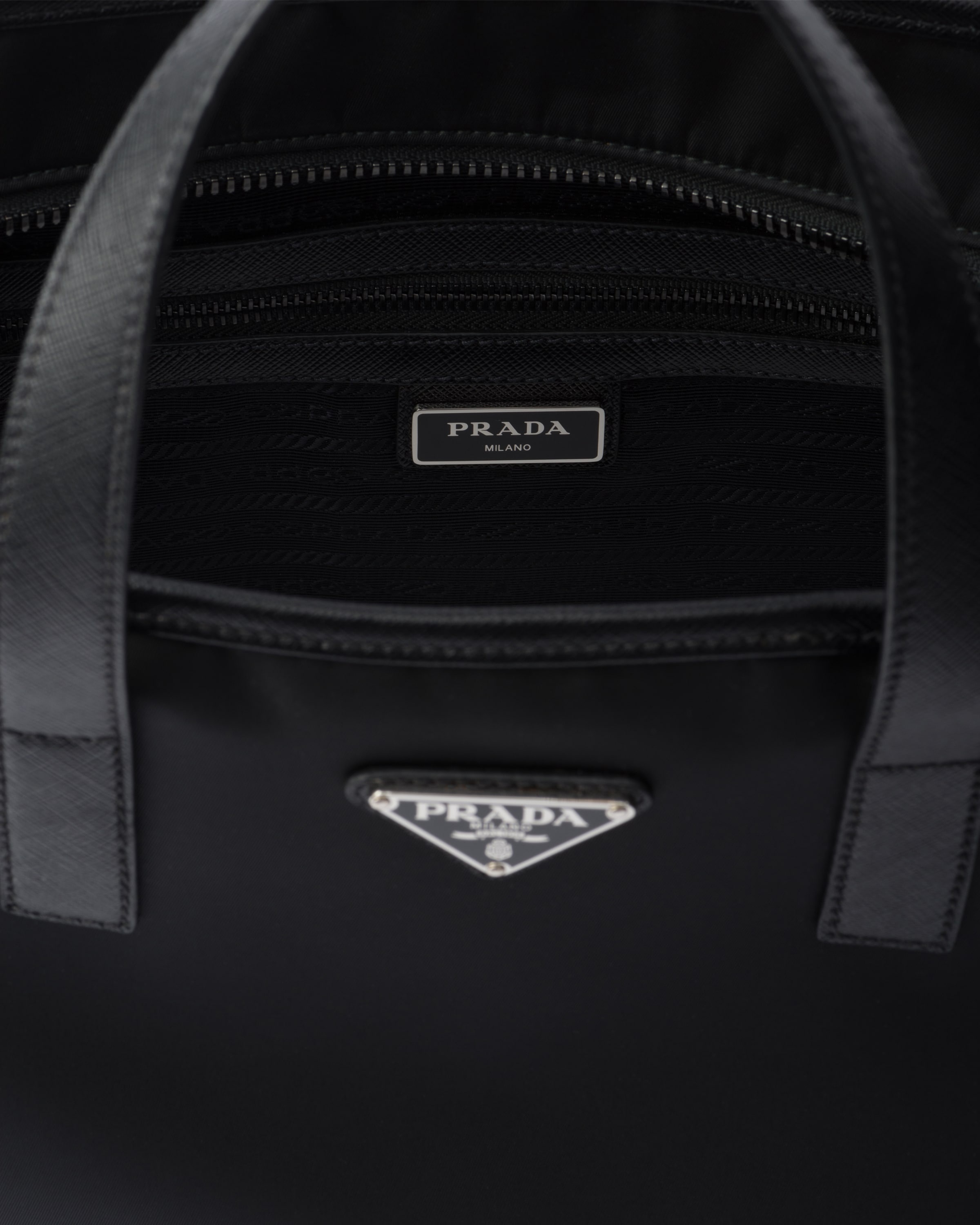 Re-Nylon and Saffiano leather tote bag - 4