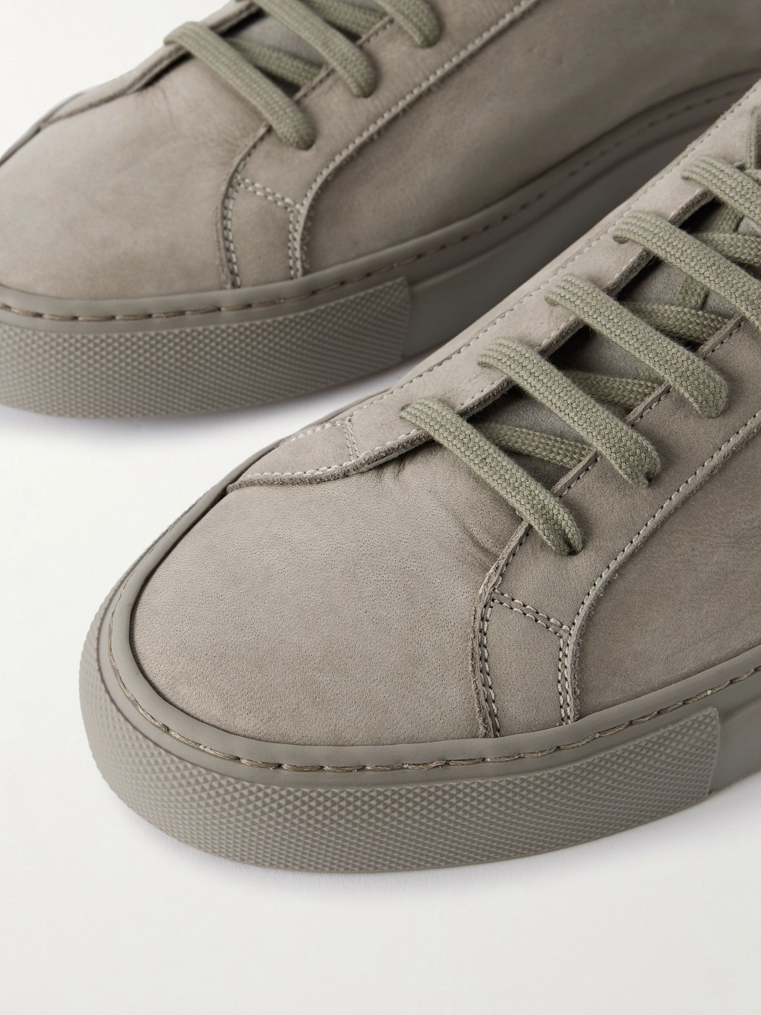 Original Achilles Suede-Trimmed Nubuck Sneakers Beige - 5